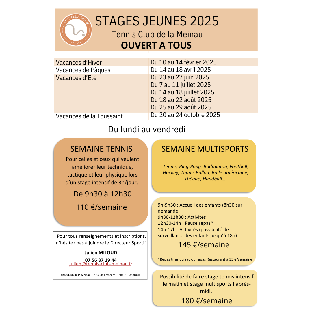 STAGES JEUNES 2025